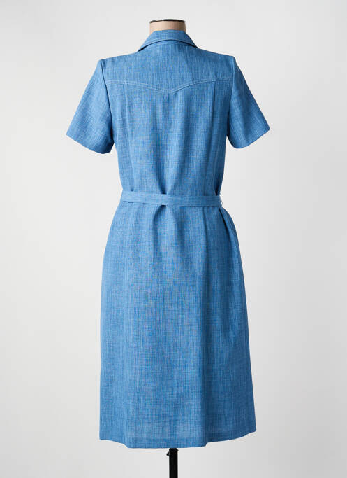 Robe mi-longue manches courtes manches courtes bleu GEVANA femme