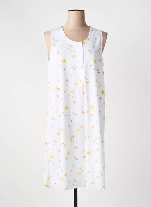 Chemise de nuit imprimé fleurs blanc EGATEX femme