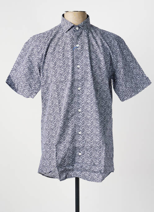 Chemise manches courtes coupe droite bleu LUI homme