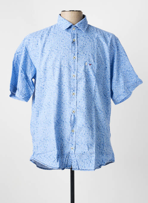 Chemise manches courtes coupe cintrée bleu JUPITER homme