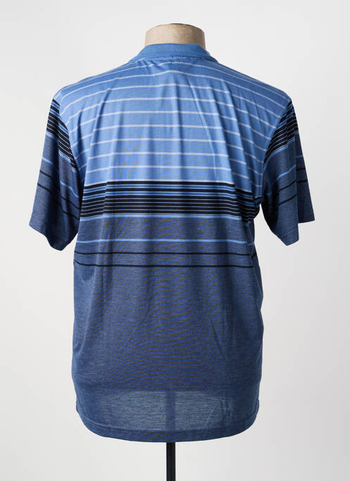 Polo imprimé rayures manches courtes bleu CAP 10 TEN homme