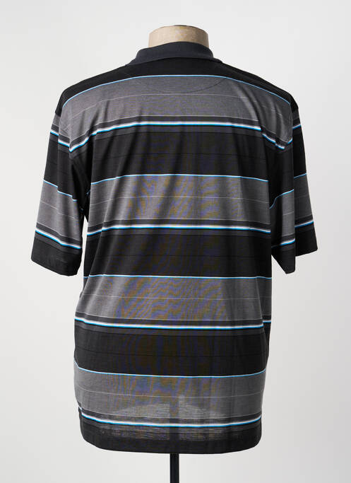 Polo imprimé rayures manches courtes gris GS CLUB homme