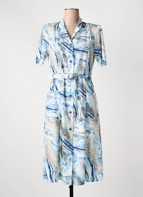 Robe mi-longue bleu GEVANA femme