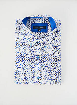 Chemise manches courtes imprimé fantaisie bleu CAP 10 TEN homme