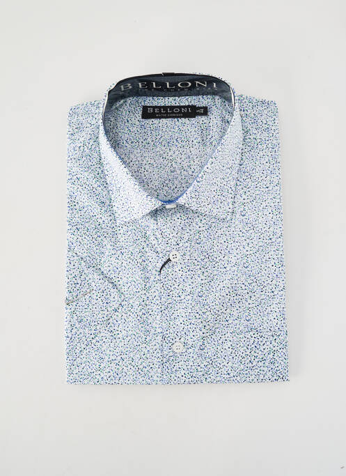 Chemise manches courtes imprimé fantaisie blanc BELLONI homme