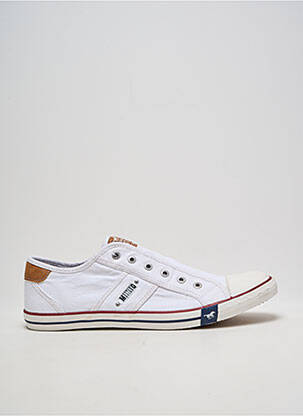 Baskets bout rond bout rond blanc MUSTANG homme