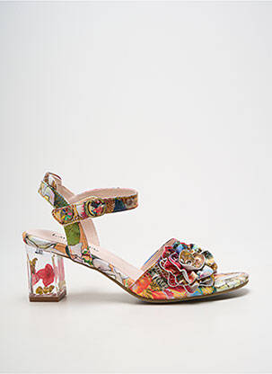 Sandales/nu pieds tissage satiné talon de 7 à 9cm rouge LAURA VITA femme