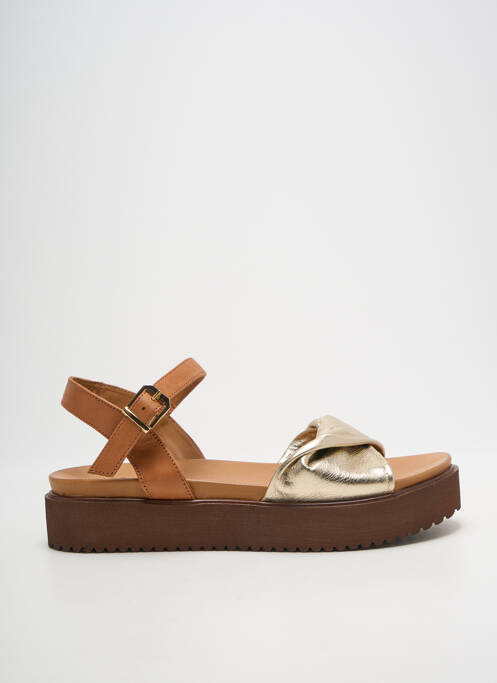 Sandales/nu pieds tissage satiné talon de 4 à 6cm or ALTEX femme