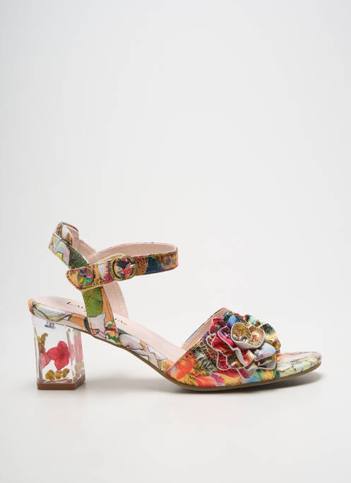 Sandales/nu pieds tissage satiné talon de 7 à 9cm rouge LAURA VITA femme