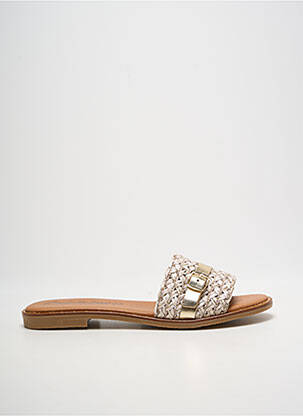 Mules/sabots chiquet talon plat jusqu'à 3cm or CARLA TORTOSA femme