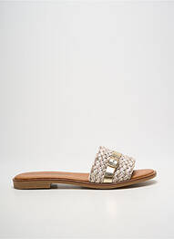 Mules/sabots chiquet talon plat jusqu'à 3cm or CARLA TORTOSA femme