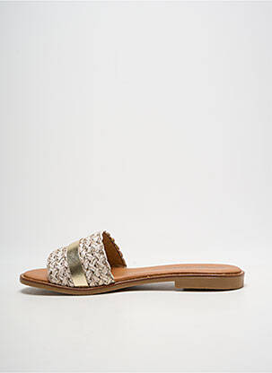 Mules/sabots chiquet talon plat jusqu'à 3cm or CARLA TORTOSA femme