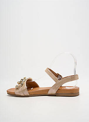 Sandales/nu pieds chiquet talon plat jusqu'à 3cm beige COCO ET ABRICOT femme