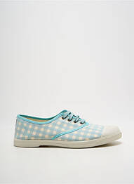 Baskets bout rond talon plat jusqu'à 3cm bleu NATURAL WORLD femme