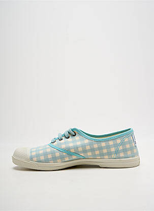 Baskets bout rond talon plat jusqu'à 3cm bleu NATURAL WORLD femme