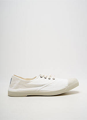 Baskets bout rond talon plat jusqu'à 3cm blanc NATURAL WORLD femme