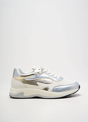 Baskets bout rond talon plat jusqu'à 3cm argent CL11 femme