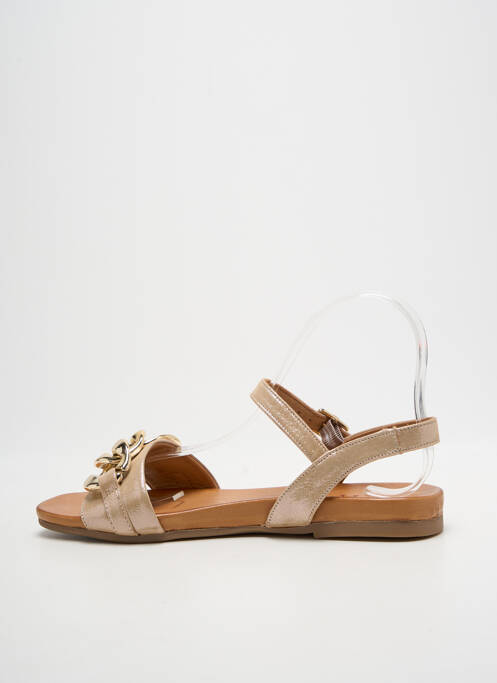 Sandales/nu pieds chiquet talon plat jusqu'à 3cm beige COCO ET ABRICOT femme