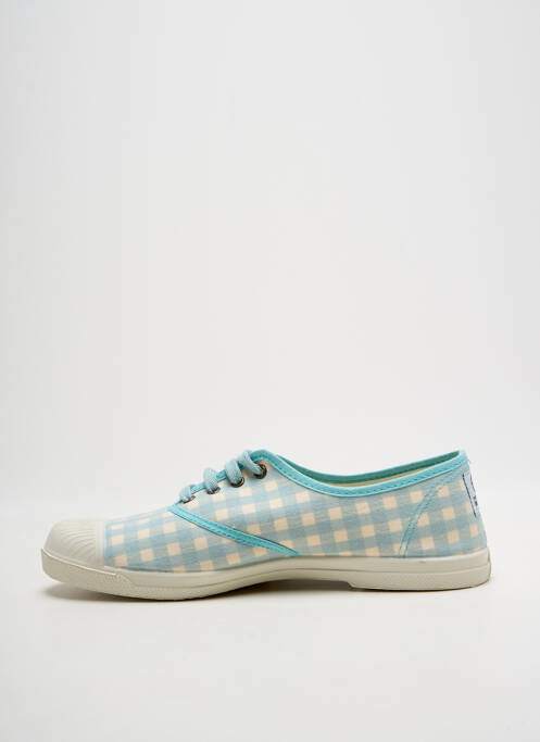 Baskets bout rond talon plat jusqu'à 3cm bleu NATURAL WORLD femme