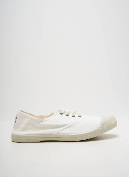 Baskets bout rond talon plat jusqu'à 3cm blanc NATURAL WORLD femme