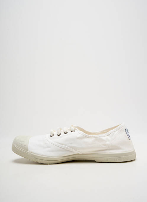 Baskets bout rond talon plat jusqu'à 3cm blanc NATURAL WORLD femme