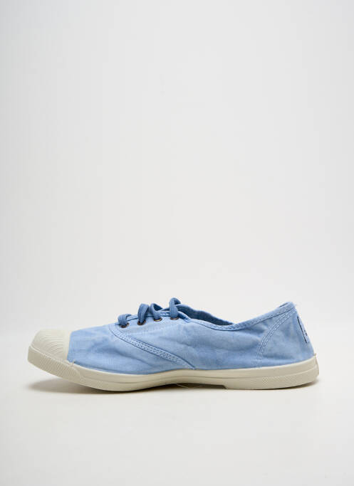 Baskets bout rond talon plat jusqu'à 3cm bleu NATURAL WORLD femme