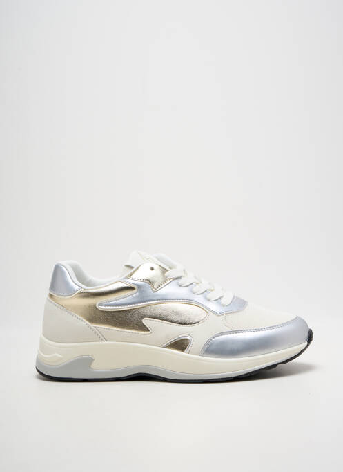 Baskets bout rond talon plat jusqu'à 3cm argent CL11 femme