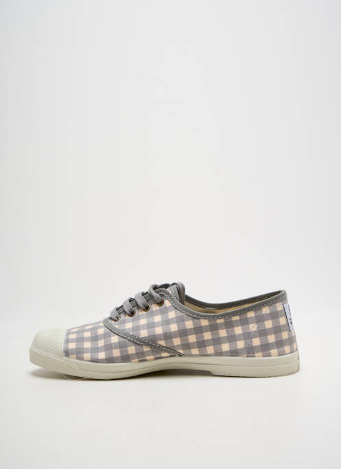 Baskets bout rond talon plat jusqu'à 3cm gris NATURAL WORLD femme