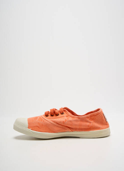 Baskets bout rond talon plat jusqu'à 3cm orange NATURAL WORLD femme