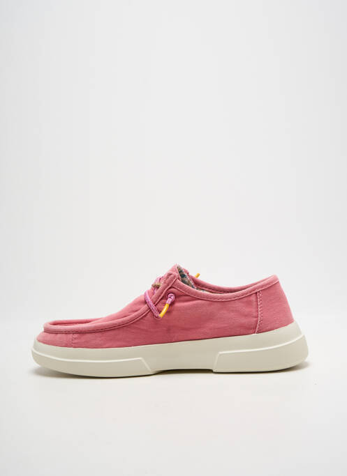 Baskets bout rond talon plat jusqu'à 3cm rose WALK IN PITAS femme