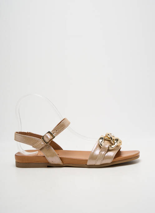 Sandales/nu pieds chiquet talon plat jusqu'à 3cm beige COCO ET ABRICOT femme