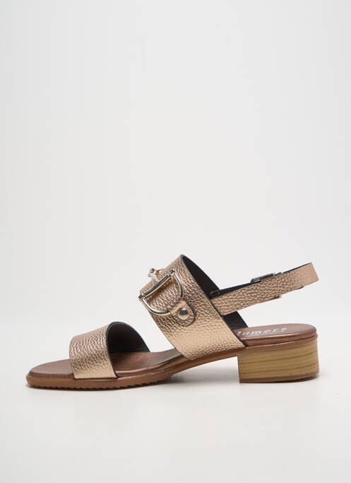 Sandales/nu pieds tissage satiné talon plat jusqu'à 3cm marron PLUMERS femme