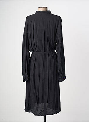 Robe mi-longue coupe fluide manches longues noir MAISON HOTEL femme
