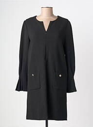 Robe mi-longue manches longues manches longues noir SUNCOO femme