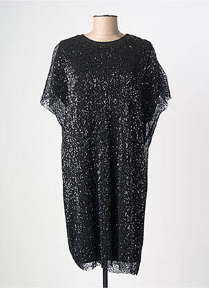 Robe courte manches courtes manches courtes noir SUNCOO femme