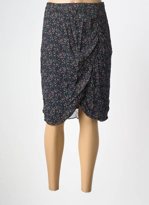 Jupe mi-longue fermeture zip latéral bleu MARIE-SIXTINE femme