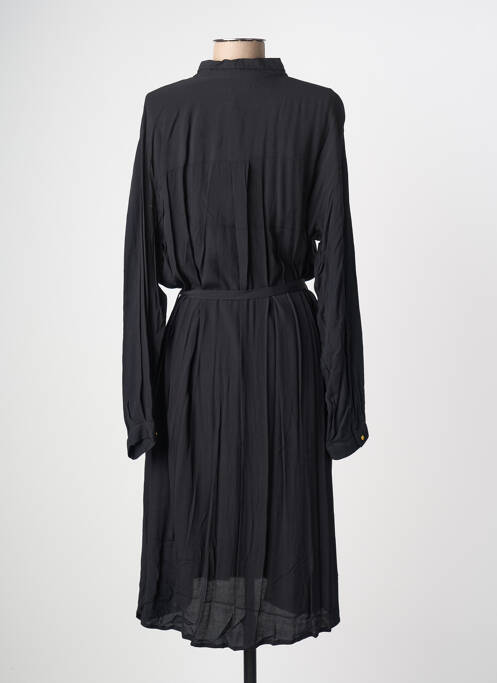 Robe mi-longue coupe fluide manches longues noir MAISON HOTEL femme