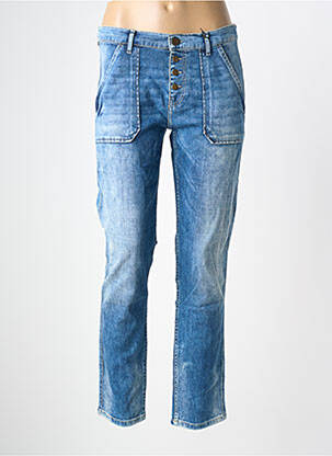 Jeans coupe slim tissage brut taille haute bleu #RED/LEGEND femme