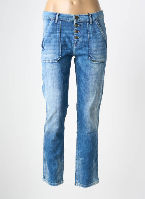 Jeans coupe slim tissage brut taille haute bleu #RED/LEGEND femme