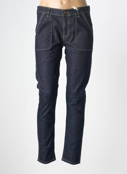 Jeans coupe slim tissage brut taille basse bleu #RED/LEGEND femme