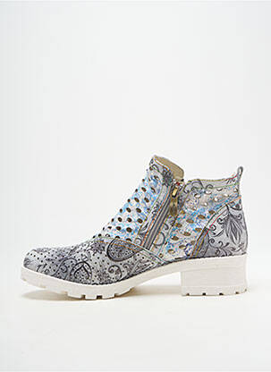 Bottines/boots tissage satiné talon de 4 à 6cm gris LAURA VITA femme