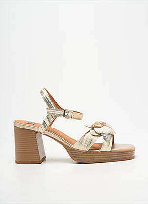 Sandales/nu pieds tissage satiné talon de 7 à 9cm or MAM'ZELLE femme