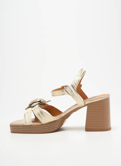 Sandales/nu pieds tissage satiné talon de 7 à 9cm or MAM'ZELLE femme