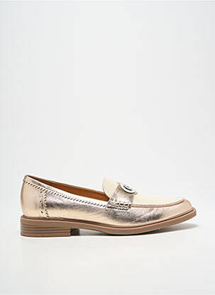 Mocassins tissage satiné talon plat jusqu'à 3cm or FUGITIVE BY FRANCESCO ROSSI femme