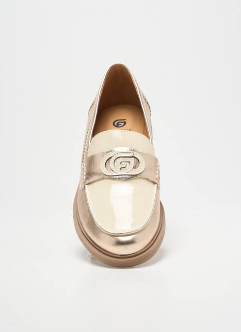 Mocassins tissage satiné talon plat jusqu'à 3cm or FUGITIVE BY FRANCESCO ROSSI femme