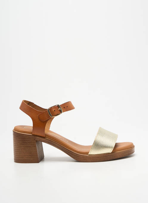 Sandales/nu pieds tissage satiné talon de 4 à 6cm or CARLA TORTOSA femme