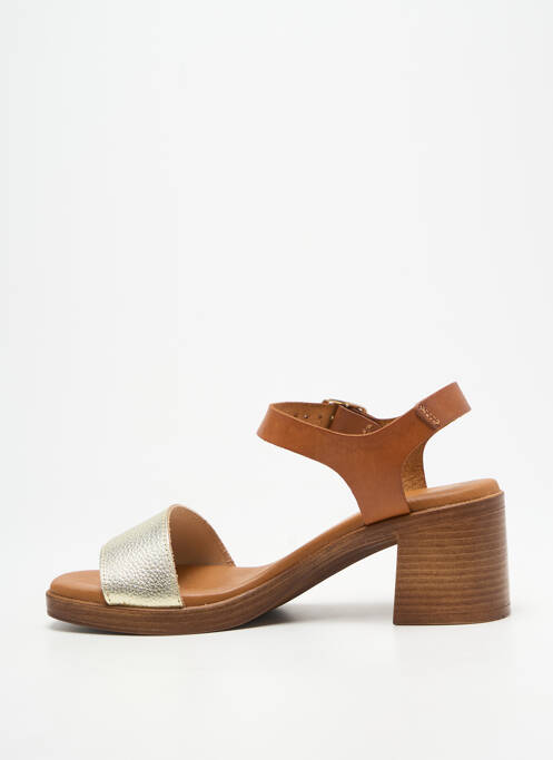 Sandales/nu pieds tissage satiné talon de 4 à 6cm or CARLA TORTOSA femme