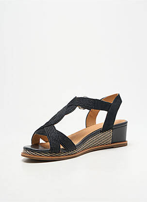 Sandales/nu pieds tissage satiné talon de 4 à 6cm noir FUGITIVE BY FRANCESCO ROSSI femme