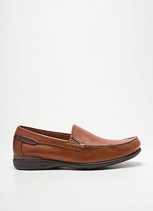 Mocassins tissage satiné bout rond marron FLUCHOS homme
