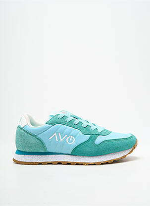 Baskets bout rond talon plat jusqu'à 3cm vert AVO ALL VIBES ON femme